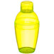 A yellow plastic shaker with a lid.