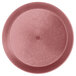 A pink polypropylene deli server with a shiny surface and short base.