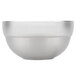 A close-up of a Vollrath stainless steel serving bowl with a satin finish.