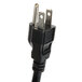 A close-up of a black power cord.