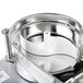 A Robot Coupe stainless steel food processor with a white lid and handle.