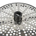 A circular stainless steel Hobart Fine Cheese Grater Plate with holes.