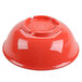 A red Thunder Group melamine salad bowl with a clear lid.