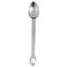 A Vollrath stainless steel serving spoon with a silver handle and spoon.