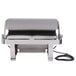 A Vollrath Orion stainless steel roll top chafer with a black cord.