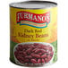 A #10 can of Furmano's dark red kidney beans with a yellow label.