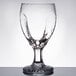 A close-up of a Libbey Chivalry wine glass with a small rim.