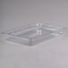 A clear plastic food pan by Cambro.