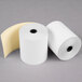 A pack of five white Point Plus carbonless cash register paper rolls.