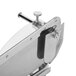 A Tellier stainless steel countertop bread slicer with an adjustable slice thickness and a handle on top.