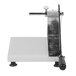 A close-up of the Tellier Countertop Manual Bread Slicer. A rectangular metal object with white and black accents.