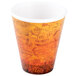 A Dart foam hot cup with a white label and white rim with text on it.