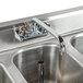 A stainless steel Eagle Group 3 bowl bar sink with two faucets and drainboards.