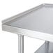 A stainless steel Advance Tabco equipment stand with a stainless steel undershelf.