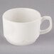 A Libbey ivory porcelain large stacking cup with a handle.