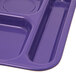 A purple tray with six compartments.