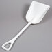 A white plastic Carlisle Sparta food service shovel with a handle.