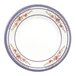 A white Thunder Group melamine plate with blue and pink roses.