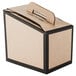 A white cardboard box with a brown and black lid for Sabert 96 oz. Coffee Take Out Containers.
