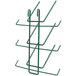 A green wire rack with six prongs.