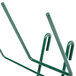 A green metal Metro bottle rack with 6 prongs and hooks.