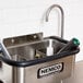 A stainless steel Nemco ice cream dipper well with a black and green metal bowl and faucet handle.
