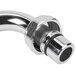 A stainless steel Equip by T&amp;S swing nozzle with a black handle.