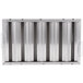 A stainless steel All Points hood filter with ridged metal panels.