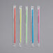 A group of Choice jumbo neon crazy straws in plastic wrappers.
