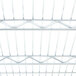 A close up of a Metro Super Erecta chrome wire shelf.