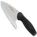 A Dexter-Russell chef knife with a black handle.