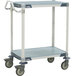 A gray MetroMax i utility cart with wheels and a shelf.