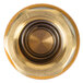 A gold and black circular brass nut with a brass ring.