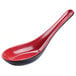 A red and black GET Fuji soup spoon with a handle.