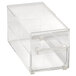 A clear plastic Vollrath bread box with a handle.