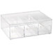 A clear plastic Vollrath bread box with three drawers.