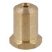 A brass threaded cylinder with a hole.