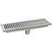 An Eagle Group stainless steel floor trough with a stainless steel drain cover.