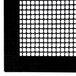 A Baker's Mark black mesh screen with a loose weave.