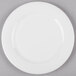 A white Reserve by Libbey bone china dessert plate with a white rim.