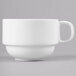 A white Reserve by Libbey bone china stacking cup with a handle.
