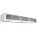 A white rectangular Schwank surface mounted air curtain with vents.