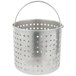 A silver metal basket with holes designed to fit inside a Vollrath Wear-Ever fryer pot.