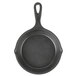 A black faux cast iron Elite Global Solutions fry pan with a handle.