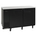 A black Turbo Air back bar cooler with two solid doors.