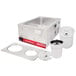 An Avantco stainless steel countertop food warmer with two inset cups and lids.