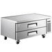 An Avantco stainless steel chef base with two refrigerated drawers.