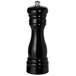 A Fletchers' Mill Federal 6" black wooden pepper mill with a silver top.