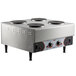 A Nemco stainless steel electric countertop hot plate with four solid burners.
