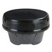 A black plastic Dinex soup bowl lid.